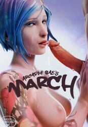 1boy 1girls 3d 3d_(artwork) after_fellatio after_oral big_dick big_penis blender blender_(software) blender_cycles blowjob blue_eyes blue_hair cheer_cheeks(artist) chloe_price cock_worship cum_in_mouth cum_on_face cumshot cumshot_in_chest cumshot_in_mouth cumshot_into_face cumshot_into_mouth cumshot_on_face female life_is_strange looking_at_viewer medium_breasts partial_male penis side_view tagme tattoo tattoo_on_arm tattooed_arm tattooed_female