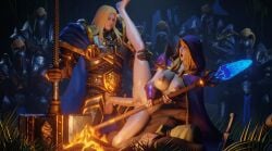 1boy1girl 1girls 3d animated apulaz armor arthas_menethil barefoot big_breasts blonde_hair blue_eyes bouncing_breasts bracers breasts busty campfire clapping curvy curvy_body curvy_female curvy_figure curvy_thighs exhibitionism feet female female_penetrated hammer holding_weapon huge_balls huge_cock jaina_proudmoore leg_grab leg_lift leg_up legs looking_at_each_other multiple_boys nipples outdoor_sex outdoors pale-skinned_female pale-skinned_male pale_skin penetration pussy sex sideways_standing_congress staff straight thick_thighs thighs vagina vaginal_penetration warcraft world_of_warcraft wow