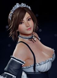 1girls 3d asuka_kazama big_breasts cleavage female female_only fully_clothed huge_breasts kazama_asuka maid maid_uniform mod solo tekken tekken_8