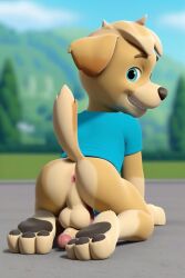 ai_generated anus furry furry_male furry_only luxeraora10 male_focus male_only partially_clothed paw_patrol penis showing_ass tensor_art tuck_(paw_patrol)