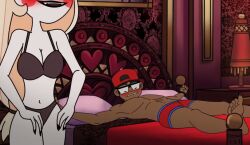 bed bedroom charlie_morningstar_(hazbin_hotel) hazbin_hotel softcore verbalase_(youtuber) youtube