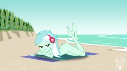 1girls accurate_art_style ass beach completely_naked completely_nude completely_nude_female equestria_girls female female_only laying_down laying_on_stomach legendary-spider lyra_heartstrings_(mlp) medium_hair my_little_pony naked naked_female nude nude_female solo solo_female white_hair