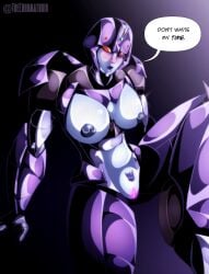 1girls boobs breasts clitoris female female_only medium_breasts nipples non-web_source pubic_tattoo purple_lips purple_lipstick purple_pussy pussy red_eyes robot robot_girl robot_humanoid shadowstriker shiny_skin text thechromatroid thick_thighs tits transformers transformers_cyberverse vagina