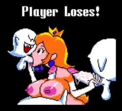 1girls 3boys animated balls big_breasts big_nipples big_penis black_background black_eyes blonde_hair boo_(mario) boobjob crown curvy deepthroat defeated double_handjob earrings elbow_gloves fellatio female female_human foursome game_over ghost_male ghosts gloves handjob human human_female light-skinned_female light_skin lips lipstick long_hair looping_animation male mario_(series) mp4 multiple_boys naked nintendo nipples no_sound nude oral osterzonensfw paizuri penis pink_lipstick pixel_animation pixel_art princess_peach sole_female super_mario_bros._deluxe text titfuck titjob tits tongue_out_blowjob video white_gloves