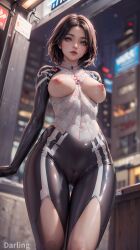 ai_generated asian asian_female cindy_moon city city_background female female_only large_breasts marvel silk_(marvel) spider-man_(series) thick_thighs