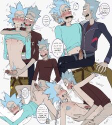 adult_swim anal_sex artist_request collar finger_in_mouth gay handcuffed naked pants_down penetration penis pillow rick_and_morty rick_prime rick_sanchez selfcest shirt_lift skinny tagme tagme_(artist) teasing toony