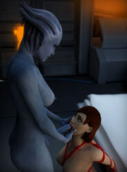 1futa 1girls 3d alien alien_futanari asari balls blue_skin bondage colored-skinned_futanari commander_shepard erection female female_penetrated femshep femsub futa_on_female futadom futanari futanari/female futanari_penetrating intersex kimihiiro liara_t'soni mass_effect nipples nude oral penis realistic red_rope