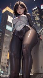 ai_generated asian asian_female cindy_moon city city_background female female_only large_breasts marvel silk_(marvel) spider-man_(series) thick_thighs