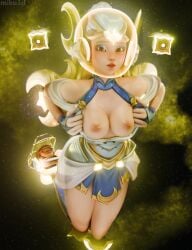 1girls 3d alternate_costume asian asian_female blizzard_entertainment breasts breasts_out celestial_juno female helmet juno_(overwatch) miku3d nipples overwatch solo