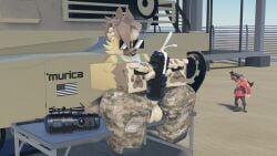 3d cumming femboy fleshlight furry furry_only hyena male_only military_uniform nekomaniaa oc roblox roblox_avatar robloxian self_upload soldier_(team_fortress_2)