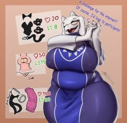 absurd_res anthro big_breasts bovid breasts caprine female goat hi_res mammal obagcron solo thick_thighs toriel undertale undertale_(series)