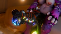 3d animal_genitalia animal_penis big_breasts big_penis bondage bound breasts digital_media_(artwork) equine_genitalia equine_penis futanari genitals gynomorph hi_res intersex nude penis rope size_difference size_play