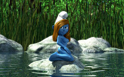 blue_skin kondaspeter nipples outdoors smurfette tagme the_smurfs