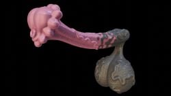 3d_(artwork) animal_genitalia animal_penis balls big_balls big_penis black_background black_body black_skin digital_media_(artwork) disembodied_penis download equine_genitalia equine_penis genitals hi_res male penis pink_body pink_skin sanory simple_background vein veiny_balls veiny_penis