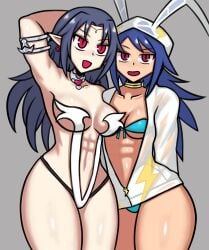 bikini breasts disgaea disgaea_6 disgaea_rpg laharl laharl-chan large_breasts leaderbone melodia muscular_female nippon_ichi_software one-piece_swimsuit skimpy_bikini thighs thunderlord_laharl thunderlord_laharl-chan