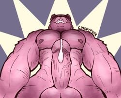 anthro bear bodily_fluids cocky crispypurr cum dominant genital_fluids genitals male mammal muscular muscular_anthro muscular_male penis precum