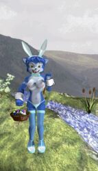 3d animated anthro easter female female_only fox fur furry krystal lowres solo star_fox tagme