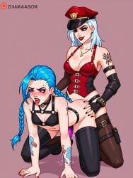 ai_generated ai_hands arcane futanari jinx_(league_of_legends) strapon