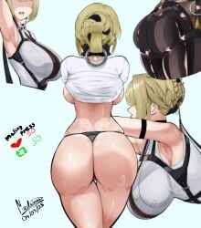 1girls big_ass big_breasts big_butt evelyn_chevalier large_ass large_breasts madsdross thong zenless_zone_zero