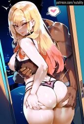 1boy 1boy1girl 1girls ai_generated ass big_ass big_breasts black_panties blonde_female blonde_hair blush blush_lines blushing_at_viewer blushing_female breasts cheating cheating_girlfriend cuckold dark-skinned_male dark_skin ear_piercing earrings female grabbing grabbing_ass grabbing_from_behind grabbing_own_ass heart heart_symbol hearts_around_head interracial kitagawa_marin light-skinned_female light_skin lingerie lips looking_back makeup medium_breasts muscular muscular_male naughty naughty_face naughty_smile netorare netorase nipples ntr nutality pale-skinned_female pink_eyes pink_hair seductive seductive_eyes seductive_mouth seductive_pose seductive_smile showing_ass showing_breasts smile smiley_face smiling_at_viewer sono_bisque_doll_wa_koi_wo_suru trembling trembling_legs