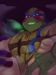 abs adult feral furry humanoid leonardo_(rise_of_the_tmnt) leonardo_hamato penetration rottmnt sweat teeth thighhighs tmnt_2018 turtle