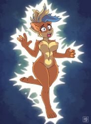 1girls 2024 anthro big_breasts crash_(series) curvy deathzera digital_media_(artwork) electric_shock electricity electrocution electrostimulation furry hi_res nipples nude open_mouth orange_fur pain self_upload shocking sparks tagme tawna_bandicoot tawna_bandicoot_(crash_4)