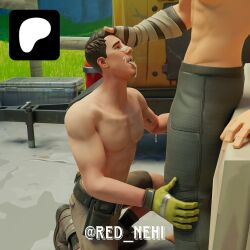 cum cum_on_face facial fortnite lazarbeam male_focus male_only open_mouth red_nehi sypherpk topless yaoi