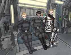 3girls arihnda_pryce bondage bound bowen12a captain_phasma gag gagged imperial_officer restrained star_wars