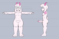 2024 anthro ass balls big_butt blush bovid caprine deltarune erection eyewear fembunns fluffy_ears genitals glasses goat hi_res horn humanoid_genitalia humanoid_penis male male_only mammal model_sheet neutral_expression nude penis pink_eyes ralsei simple_background solo standing t-pose tail thick_thighs undertale_(series)