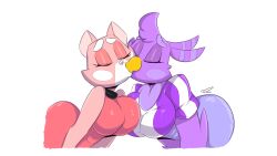 2girls big_ass big_breasts bird_humanoid cat_humanoid kissing lbqueen-222 lesbian_kiss melissa_morgan multiple_girls shima_luan super_planet_dolan yuri