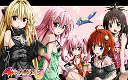 5girls golden_darkness konjiki_no_yami kurosaki_mea momo_velia_deviluke multiple_girls nana_asta_deviluke open_mouth to_love-ru yuuki_mikan