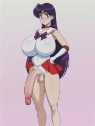 ai_generated balls big_areola big_breasts big_penis bishoujo_senshi_sailor_moon breasts clothed clothing dickgirl erect_penis erection futa_only futanari futanurse intersex large_breasts large_penis long_hair long_penis pale-skinned_futanari pale_skin penis purple_eyes purple_hair rei_hino sailor_mars scrotum skirt testicles uncensored veiny_penis