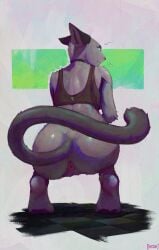 absurd_res anthro anus arcsuh ass beat_banger big_butt bunfan_games butt_focus cathy_smith clothed clothing crouching digital_media_(artwork) digital_painting_(artwork) domestic_cat felid feline felis female fur genitals hi_res huge_butt looking_back mammal nude partially_clothed pawpads paws presenting presenting_hindquarters pussy rear_view simple_background smile solo tail