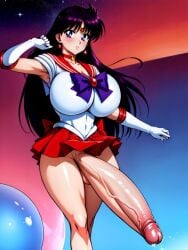 ai_generated balls big_areola big_breasts big_penis bishoujo_senshi_sailor_moon breasts clothed clothing dickgirl erect_penis erection futa_only futanari futanurse huge_breasts huge_cock intersex large_breasts large_penis long_hair long_penis pale-skinned_futanari pale_skin penis precum_drip purple_eyes purple_hair rei_hino sailor_mars scrotum skirt testicles uncensored veiny_penis