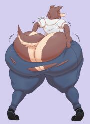 1girls arusen ass beastars big_ass big_breasts big_butt brown_body brown_fur commission fat_ass female female_only huge_ass juno_(beastars) large_ass pulling_up_pants ripped_clothing ripped_pants solo solo_female solo_focus thick_ass thick_thighs thighs wardrobe_malfunction wide_hips wolf_ears wolf_tail