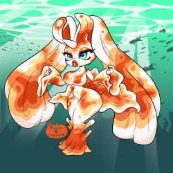 anthro anthro_only fusion goldeen hourglass_figure huge_ass large_ass large_breasts lopunny nyan_o_lantern(artist) pokemon pokemon_(species) pokemon_fusion thick thick_ass thick_hips thick_lips thick_thighs underwater wide_hips