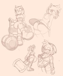 amy_rose female furry sega sketch sonic_(series) sonic_the_hedgehog_(series) triggerpigart