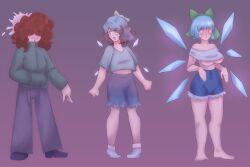 cirno female gender_transformation huge_ass huge_breasts mtf_transformation notjolatte tagme thick_thighs touhou transformation transformation_sequence wide_hips