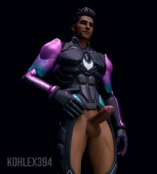 1boy fortnite kohlex male_focus male_only masculine penis presenting scimitar solo undressing