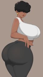 1girls 2024 2d 2d_(artwork) afro ass big_ass big_breasts big_butt big_lips breasts brown_hair bubble_ass bubble_butt butt_crack covered_eyes ear_piercing earrings female hair hair_covering_eye hair_covering_eyes huge_ass huge_breasts huge_butt large_ass line_art lips looking_at_viewer oc original original_character solo solo_female thick_ass tight_clothes tight_clothing tight_pants truewaifu