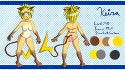 1girls ass breasts character_sheet color female female_only fur furry gokai-chibi keira pokemon pokemon_(species) raichu solo topless