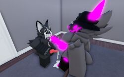 3d bedroom big_breasts big_penis canine_penis cum cum_on_face erect_penis furry futa futa/male glowing_penis grey_fur male protogen protolover roblox robloxian source_request tagme wolf