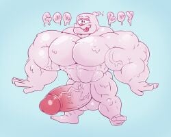 balls bara beefburner big_balls big_penis boner erection goo goo_boy gus_(beefburner) male male_only muscles muscular non-human nude penis slime slime_boy solo solo_male tongue_out toony