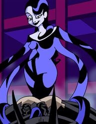 1boy 1girls ass batman batman_(series) batman_(terry_mcginnis) batman_beyond bondage dboy dc dc_comics dcau femdom imminent_rape inque male malesub monster_girl restrained shapeshifter tentacle_on_male tentacles_on_male terry_mcginnis torn_clothes unseen_male_face