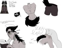 ballzz black_hair blowjob gay grey_skin grim_(ballzz) incredibox oc original_character polo_(incredibox) proof_that_grim_isnt_fatherless skinny stoic_faicata tail thaz_not_grim_thaz_another_man!!(look_at_the_legs_there_is_no_fur) toony yellow_eyes