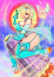 1girls bimbo blonde_hair blue_eyes breasts cleavage female female_only high_heel_boots high_heels huge_breasts large_breasts looking_at_viewer luma mario_(series) platform_heels princess_rosalina solo super_mario_galaxy theartofmathew thick_thighs thighhigh_boots thighs wide_hips