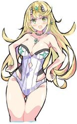 blonde_hair breasts core_crystal empe0317 enpe female female_only mythra nintendo solo tagme xenoblade_(series) xenoblade_chronicles_2