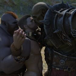 1human 2orcs 3boys 3d 3d_(artwork) 3d_model 3males abducted abs bara bara_tiddies bara_tits bound captive cnc enslaved forced_gay forced_kiss forced_submission gay gay_kissing human_slave human_victim humiliating humiliation interspecies interspecies_domination kissing light-skinned_male light_brown_hair light_skin male_victim muscular muscular_male no_consent nude_human nude_male_clothed_male oc orc_on_human original original_characters pecs prisoner_of_war restrained sexual_assault submitting_to_enemy unrequited_love wereorc_(artist)