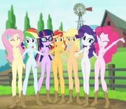 7girls accurate_art_style applejack_(eg) blonde_hair blue_eyes blue_skin breasts casual closed_eyes completely_nude completely_nude_female curly_hair equestria_girls female fluttershy_(eg) glasses green_eyes group human invisibleink long_hair multicolored_hair multiple_girls my_little_pony naked naked_female nipples nude nude_female nudist orange_skin pale_skin pink_hair pink_skin pinkie_pie_(eg) purple_hair purple_skin pussy rainbow_dash_(eg) rainbow_hair rarity_(eg) red_eyes sci-twi shaved_pussy small_breasts sunset_shimmer two_tone_hair vagina white_skin yellow_skin