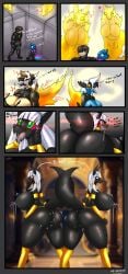 2024 absurd_res anthro anubian_jackal anubis areola ass big_ass big_breasts big_butt black_body bodily_fluids breasts canid canine canis clothed clothing comic deity dialogue duo egyptian egyptian_mythology english_text female hi_res human human_to_anthro hypnosis hypnotic_eyes jackal lactating lactation lizard male mammal middle_eastern_mythology mind_control mythology nude open_mouth possession presenting presenting_hindquarters raised_tail reptile ringed_eyes scalie species_transformation tail text thick_thighs tongue torn_clothing transformation vf-01s wide_hips